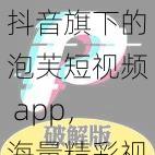抖音旗下的泡芙短视频 app，海量精彩视频让你看不停
